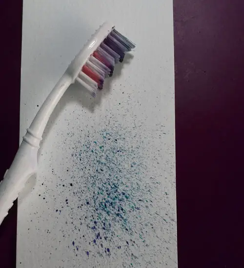Toothbrush paint spatter effect 