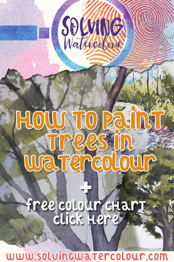 how to paint trees in watercolour and how to mix natural greens