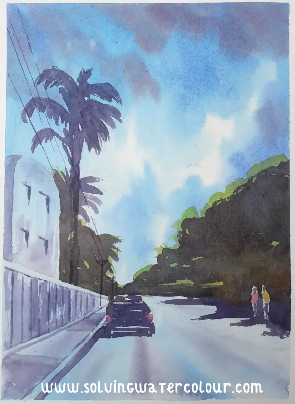 Walking to Narrowneck- final Version watercolour painting