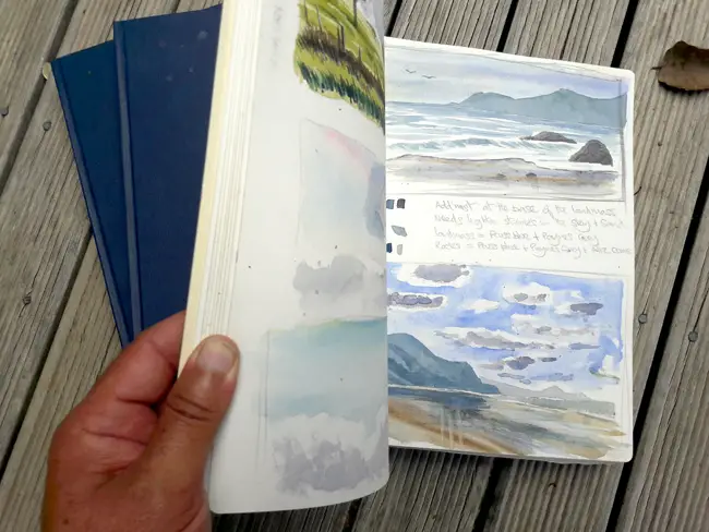 looking through my watercolour sketchbooks