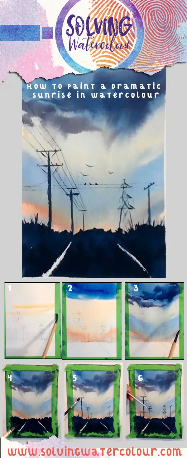 watercolour sky step by step