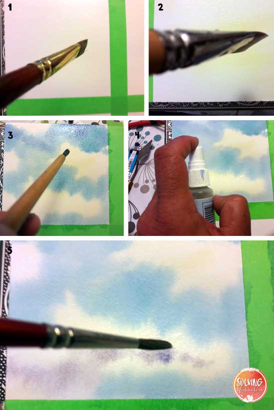 simple sky with cumulus clouds step by step