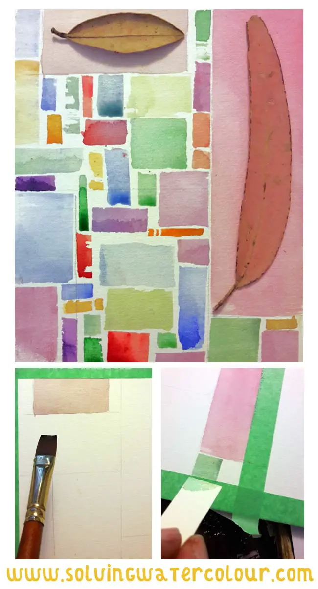 How to paint abstract watercolours. nature inspired experimental paint abstract watercolours pattern painting idea with found objects