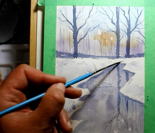 winter landscape painting tutorial adding more details