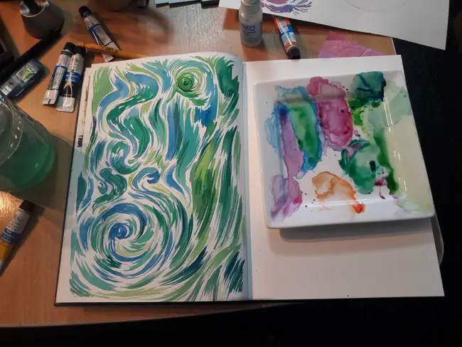 Abstract Watercolor Using a cool colour palette 4