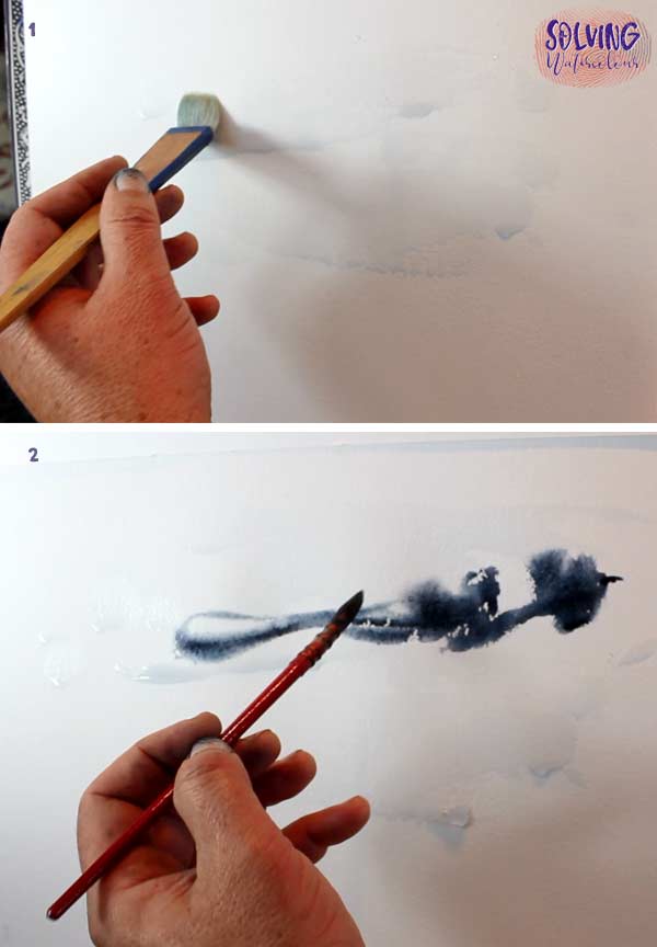 easy abstract watercolour landscape idea step 1