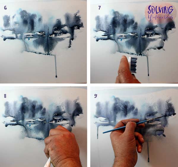 easy abstract watercolour landscape idea step 3