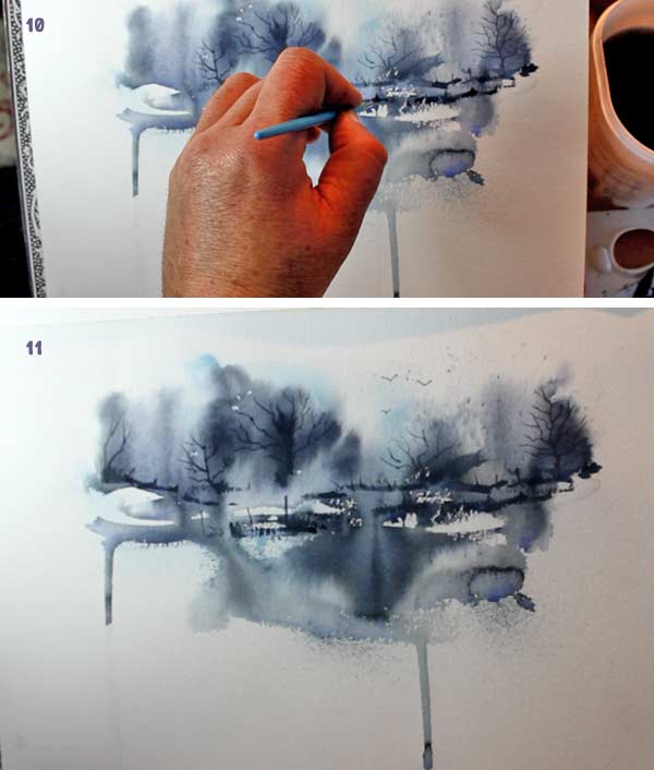 easy abstract watercolour landscape step 4