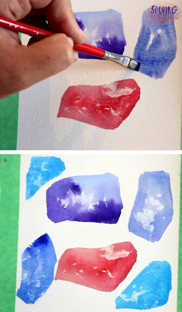 easy watercolour amethysts step 2