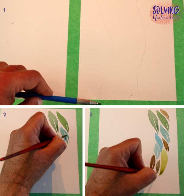 Easy abstract watercolor pattern step 1