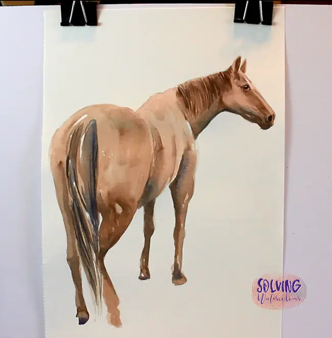 How To Paint A Watercolor Horse: Final