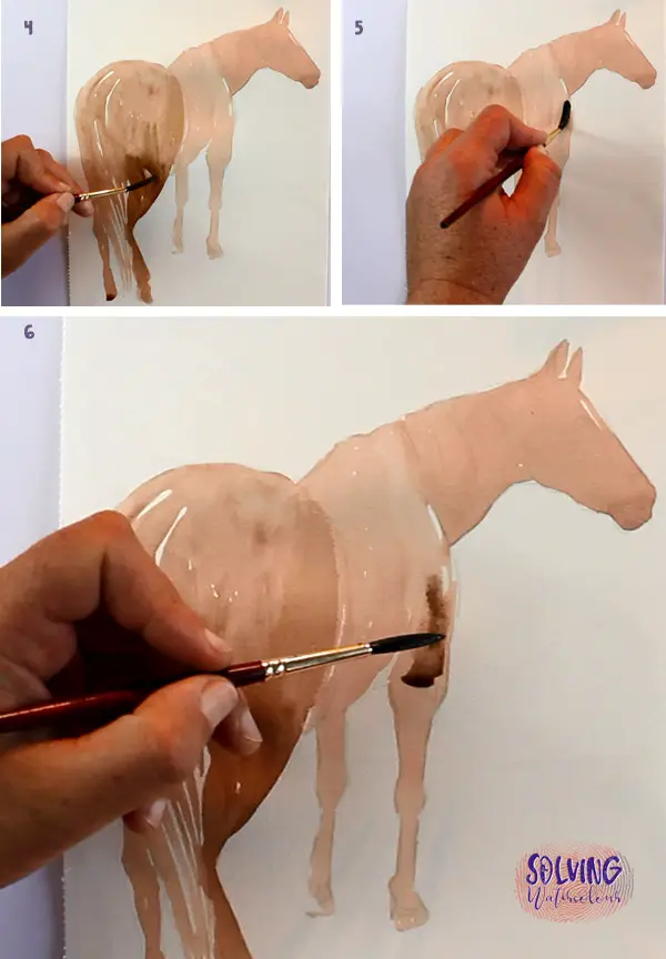 How To Paint A Watercolor Horse step 2