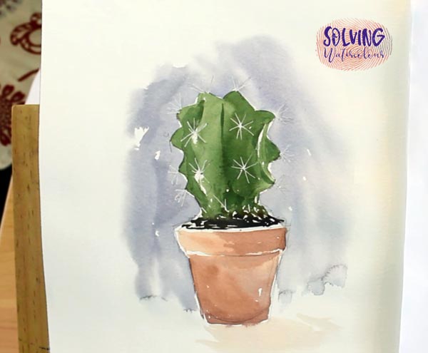easy watercolor cactus painting tutorial
