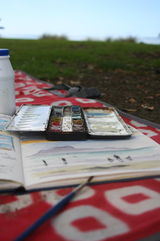 Painting Plein Air Watercolours At The Beach