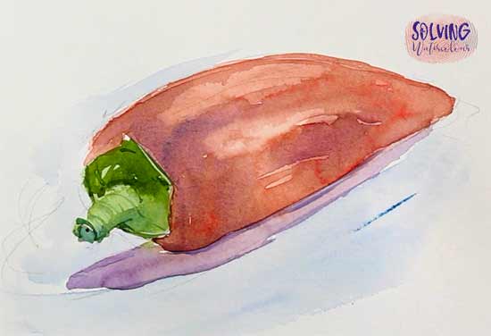 How To Paint A Red Pepper In Watercolor - Final Painting