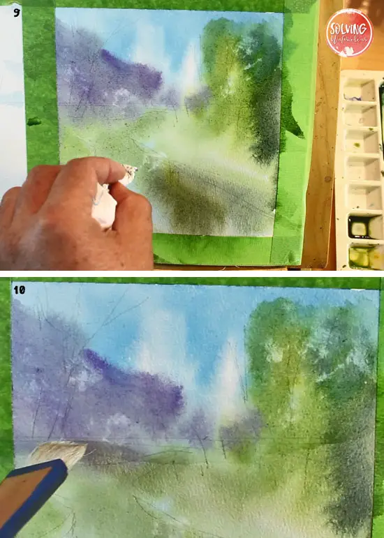 easy watercolor river: steps 9 & 10