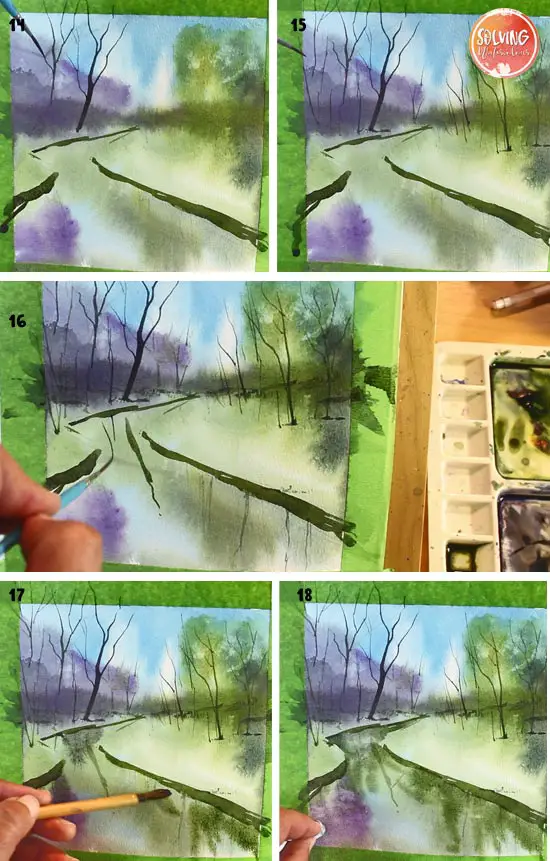 easy watercolor river: steps 3-5