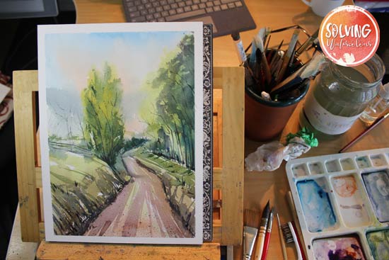 How to paint a loose watercolor landscape: Equipment