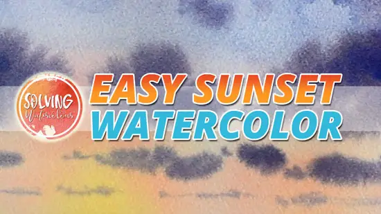 how to paint a simple watercolor sunset