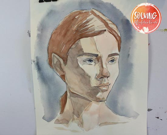Pale skin tones watercolor tutorial 4