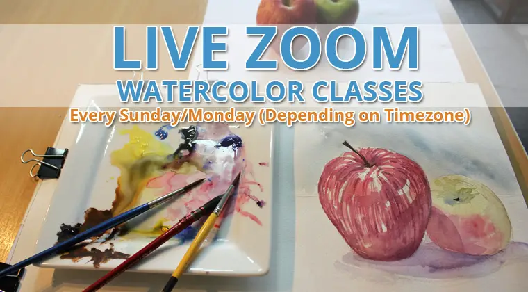 watercolor zoom classes: 1 lesson