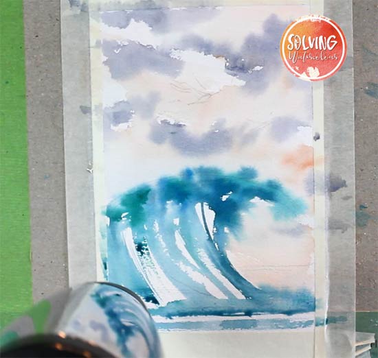 How to paint waves in watercolor 04