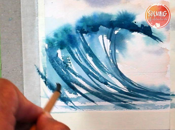 How to paint waves in watercolor 06