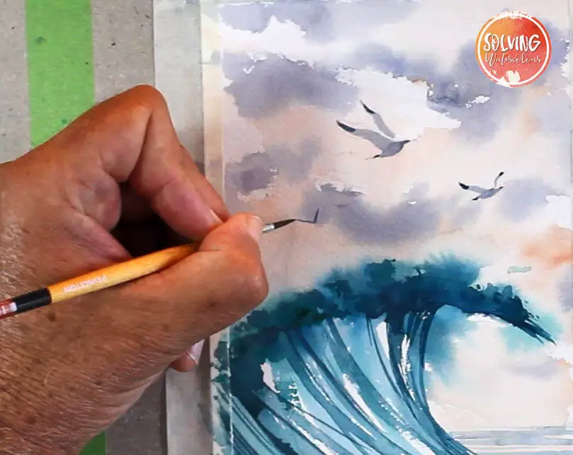 How to paint waves in watercolor 09