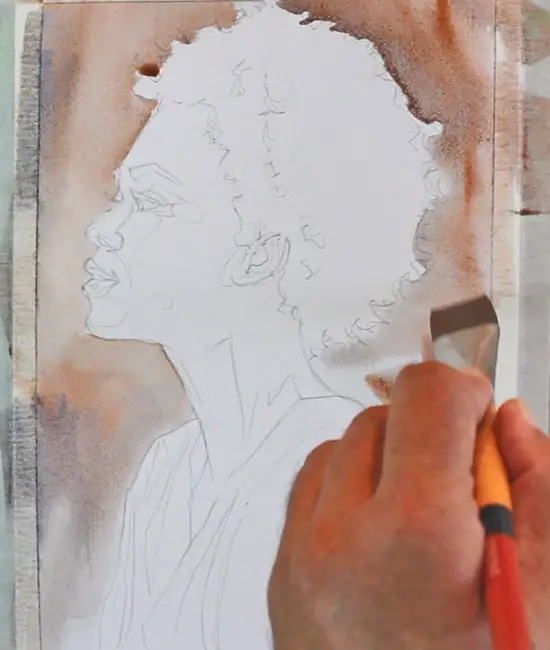 Dark skin tones in watercolor tutorial 1