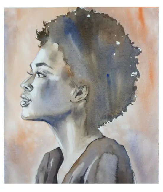 Dark skin tones in watercolor tutorial final painting