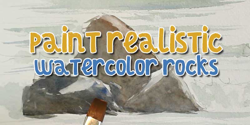 how to paint watercolor rocks