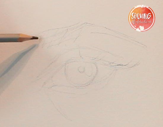 Sketching the eye in pencil