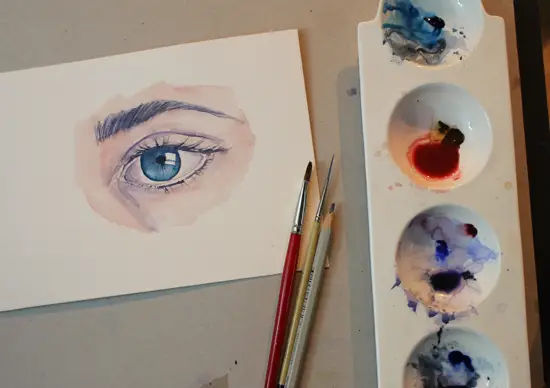 Paint Realistic Eyes In Watercolor 001