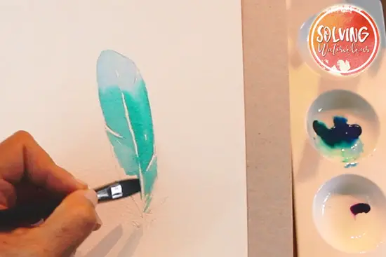 how to paint watercolor feathers 002