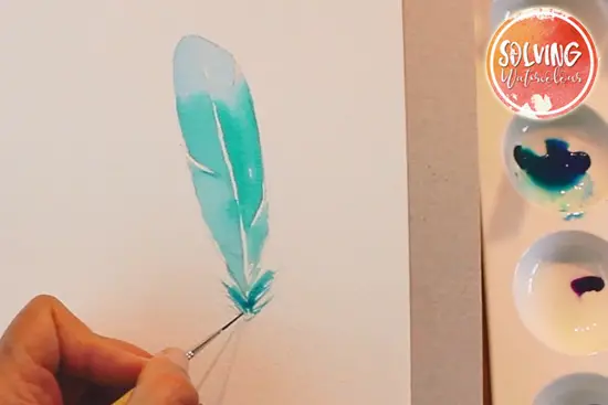 how to paint watercolor feathers 003