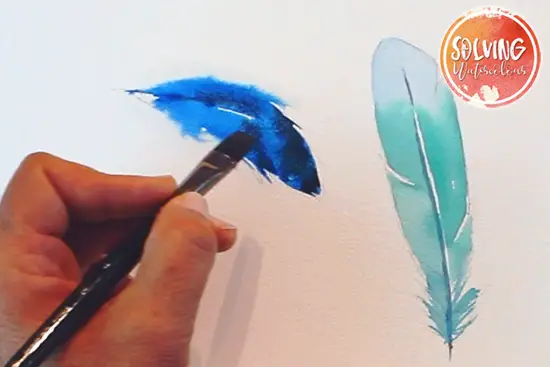 how to paint watercolor feathers 008
