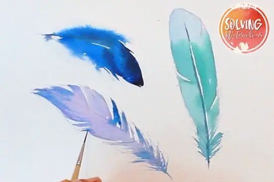 how to paint watercolor feathers 010