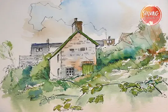 Old Stone Cottage: Line And Wash Watercolor Tutorial