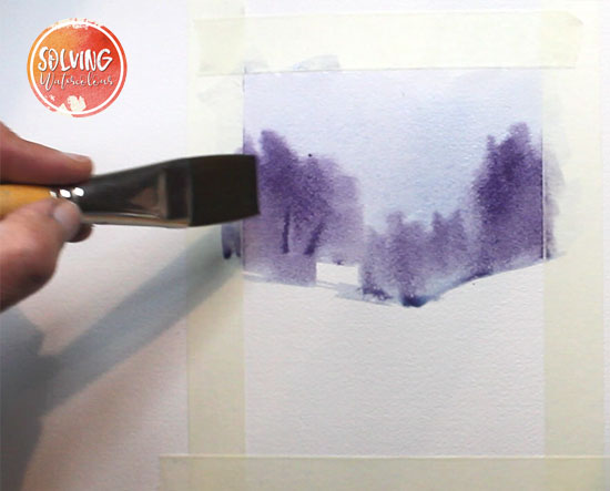 watercolor winter landscape tutorial step 002