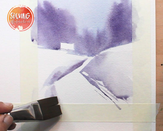 watercolor winter landscape tutorial step 003b