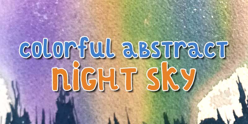 colorful abstract night sky watercolor