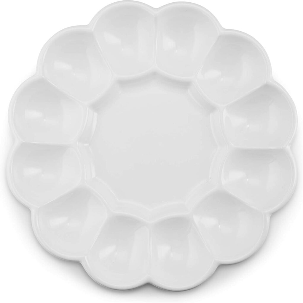 A Deviled egg dish makes a great palette