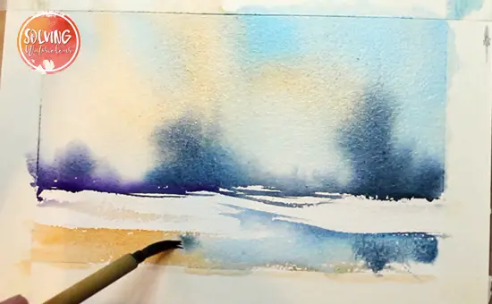 Simple Winter Watercolor step 5