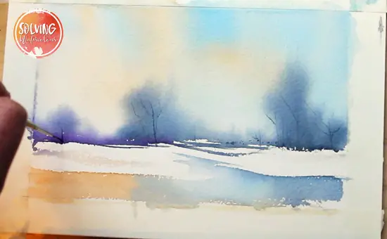 Simple Winter Watercolor step 7